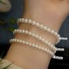 Lave as mãos sem pegar Pulseira de Pérolas Shijia Feminina Ouro 14K Bolas Redondas Corda Fina Pulseira Clássica Simples Versátil