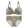 Lencería Sexy Original con Estampado de Leopardo para Mujeres con Pecho Pequeño, Soporte Push-Up para Prevenir la Flacidez, Sin Aros, Conjunto de Sujetador Cómodo Ajustable