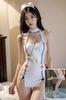 Nuevo Set de Uniforme de Cosplay de Enfermera en Vivo Lencería Sexy Ancla Hueco Escote Bajo Encaje Blanco Dropshipping