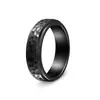 Modelo Nuevo Original Más Vendido Anillo Giratorio de Acero de Titanio Moon Pit para Alivio del Estrés con Textura Martillada a Mano y Patrón Irregular Suministro de Joyería
