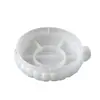 Molde de Resina DIY Conejo Bandeja Redonda Plato de Almacenamiento Rayado Plato Adorno de Yeso Molde de Silicona de Resina