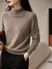 Roupa Íntima Retrô Malha de Gola Alta para o Dia a Dia Feminina Outono Inverno Camada Base de Temperamento Versátil Suéter Top Macio e Quente