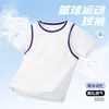 Conjunto Infantil de Secagem Rápida Casual Esportivo Verão Regata Sem Mangas Shorts Respiráveis Adolescente Roupas de Treino Uniforme de Basquete Homem