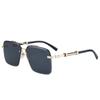 Nuevas gafas de sol de doble haz con montura media anti-ultravioleta, gafas de sol de moda famosas en Internet, gafas de sol transfronterizas de alta gama para hombres, de moda