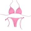 Tentação de Cereja Sexy Europeu e Americano Dividido Fato de Banho Sexy Verão Acolchoado Feminino Dividido Alça Fina Roupa Íntima Feminina
