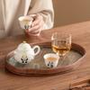 Juego de té kung fu de cerámica Dehua de fábrica chino pintado a mano amontonado panda una tetera dos tazas traje fortuna tetera taza de té