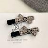 Pinza para el Cabello con Lazo Súper Brillante Totalmente de Diamante Lujo Accesible Pinza para Flequillo Nuevo Otoño e Invierno Elegante Pinza de Pico de Pato Pinza para el Cabello Dulce Pinza Lateral