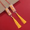 Bolsita de Fragancia Tejida con Cuerda de Colores y Cascabeles para el Festival de Mediados de Otoño y el Día Nacional Collar Colgante para Bebé Repelente de Mosquitos Portátil Colgante de Zongzi