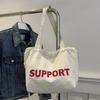 Bolso de Hombro de Moda Estilo Japonés 2026 para Estudiantes de Preparatoria y Universidad, Bolso de Axila Texturizado, Bolso Tote con Letras