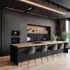 Foshan comercio exterior exportación Australia proyecto integral pintura personalizada chapa mueble de cocina fábrica mueble de cocina