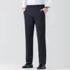Calça social masculina de stretch, nova coleção outono 2026, cor sólida, perna reta, tecido fluido, adequada para o trabalho, stretch em quatro direções, calça casual, tamanhos grandes