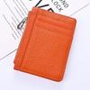 Porta-cartões com zíper em couro PU porta-cartões de banco personalizados porta-cartões de proteção de certificado em estoque carteira pequena de cor sólida da moda multi-cartões