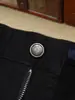 Jeans de Negocio Rectos de Cintura Media de Fibra de Poliéster, Algodón Elástico de Lyocell Negro Puro Grueso, Nuevos para Otoño e Invierno para Hombre