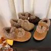 Zapatos Mary Jane estilo nuevo 2026 con plantilla interior para aumentar la altura, zapatos de algodón cálidos y retro para mujer, con forro de felpa para invierno