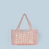Bolsa Tecida Personalizada Nova de Nicho Feita à Mão com Contas de Cristal Transparente Bolsa de Mão Feminina Bolsa de Mão Fofa Estilo Ins