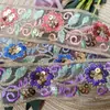 Accesorios de Malla Bordados con Lentejuelas Multicolor Banda para el Cabello Decoración de Cinturón Hechos a Mano Color Dai Ropa Accesorios de Encaje