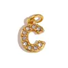 [Procesamiento Personalizado] Colgante de Acero Inoxidable con Incrustaciones de Diamantes de 26 Letras Estilo Europeo y Americano Transfronterizo para Collar y Pendientes DIY Accesorios Hechos a Mano