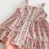 Ropa de Verano 2025 para Niñas de 1 a 8 Años Vestido de Encaje Retro Francés Vestido Floral Estilo Coreano