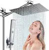 Barra de extensión de ducha de pared Amazon transfronteriza, juego de ducha con desviador de tres vías y manguera de ducha de acero inoxidable