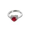Anillo de Corazón con Diamantes Completos Estilo Nuevo Europeo y Americano para Mujer, Lujo Accesible, Elegante de Alta Gama, Suministro de Anillo de Corazón de Durazno de Zirconia Chapado en Oro Blanco