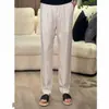 Pantalones Casuales de Seda Helada Estilo Nuevo de Verano, Suaves, Resistentes al Desgaste, de Secado Rápido, Alta Elasticidad, Transpirables, Pantalones Largos para Hombre, Pantalones de Lino