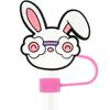 Criativo Novo Coelho de Desenho Animado de Páscoa Palha Cap 10mm Universal Personalizado Borracha Macia Palha Pó Plug Fivela Decorativa