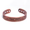 Temu Pulseira Magnética Retrô Hot Cross-border Padrão Árvore da Vida Arranjo Pulseira Magnética de Bronze para Homens e Mulheres