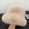 Sombrero de pescador mullido estilo ins europeo y americano transfronterizo, sombrero de cubo de felpa cálido engrosado de moda para otoño e invierno