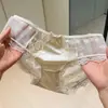 Braguitas de encaje satinado estilo francés para mujer, malla pura y sexy con entrepierna de algodón puro, nuevas bragas triangulares para mujer.