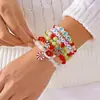 Conjunto de Pulseras de Moda Versátiles Europeas y Americanas Transfronterizas de Aleación Navideña Reno Árbol de Navidad Copo de Nieve Perla Vidrio Cristal