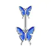 E-commerce transfronteiriço venda quente piercing de umbigo Série Rosa piercing de umbigo incrustado zircônia Trevo asas de anjo joia de piercing
