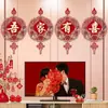Decoración de habitación de boda adornos colgantes con el carácter "feliz" para el dormitorio y la pared de fondo de la sala de estar de los novios, artículos de boda para decoración