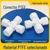 PTFE PTFE Teflon Resistente à Corrosão, Resistência a Altas Temperaturas, Ácido e Alcalino 3 Quatro Vias Rosca Externa Rosca Interna Conector de Virola