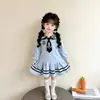 Vestido estilo preppy para niña, colección primavera/otoño 2026, ropa nueva para niños, elegante vestido plisado para bebés, atuendo de otoño
