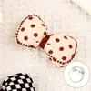 Tecido xadrez algodão bolinhas laço broche laço estéreo diy acessórios de cabelo feitos à mão acessórios para sapatos e meias