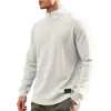 Estación Independiente Transfronteriza Primavera y Otoño Simple Casual para Hombre Suelto Jacquard Cuello Mao Media Cremallera Camiseta Base Sudadera para Hombre
