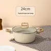 Conjunto de Panelas Transfronteiriço Panela Antiaderente Panela de Pedra Maifan Frigideira Panela de Sopa Fogão Universal Conjunto de Quatro Peças Panela Doméstica para Cozinhar