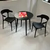 Combinación de Mesa y Sillas para Exteriores Tienda de Té con Leche Negra Mesa para Exteriores Patio de Ocio al Aire Libre Balcón de Plástico para Exteriores Impermeable y Protección Solar
