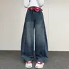 Jeans de Primavera y Otoño para Niñas 2026 Nuevos Casuales Estilo Coreano Mezclilla Patchwork Pantalones Curvos para Niñas Mayores Transfronterizos