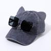 Novo chapéu de comércio exterior europeu e americano boné de beisebol infantil óculos de sol de gato chapéu hip hop personalidade de aluno do ensino fundamental boné de beisebol hip hop