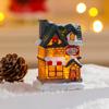 Nueva resina luminosa navideña transfronteriza, colorida, pequeña casa, decoración de ventana del hogar, decoración navideña, pequeño regalo para niños