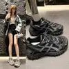 Tênis Dad Shoes Super Quente de Tela com Solado Grosso para Mulheres Pequenas Aumentando a Altura 2026 Novo Outono Preto Esportivo Casual Tênis Forrest Gump