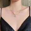 Joyas con Colgante de Moda al por Mayor Cadena para Clavícula Estilo Ins para Mujer, Collar con Lazo y Flor, Joyería de Lujo Ligero que Conserva el Color