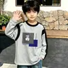 Camiseta de Manga Larga 100% Algodón para Niños, Estilo Nuevo Primavera y Otoño, Top de Raglán con Dibujos Animados para Niños Medianos y Grandes, Capa Base para Bebé, Moderna