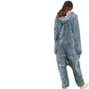 Pijama de Franela con Dibujos de Animales Gemelos al por Mayor de Fábrica para Niños y Adultos Unicornio Dinosaurio Pegaso Engrosado Bata de Noche