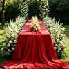Toalha de Mesa para Casamento ao Ar Livre 2026 Novo Estilo Luxo Leve Sensação de Alto Padrão Branco Puro Mesa de Sobremesas Mesa de Exposição Especial Toalha de Mesa Retangular