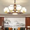 Novo Lustre Estilo Chinês Todo Cobre Lâmpada Sala de Estar Moderna Simples Estilo Chinês Elegante Madeira Maciça Lâmpadas Restaurante 2024 Novo Estilo