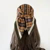 Bufanda de Seda con Diseño de Flor de Anacardo al por Mayor Transfronteriza Europea y Americana Decorativa de Moda Bufanda de Seda de Gama Alta Turbante Estilo Americano Otoño e Invierno para Mujer