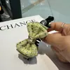 Pinza para el pelo con lazo de moda para Primavera, Otoño e Invierno, Pasador pequeño estilo Chanel, Pinza de plátano para la parte trasera de la cabeza, Adorno para flequillo y cabello con pedrería
