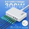 Cargador de Nitruro de Galio de 300W 20V5A Estación de Carga de Alta Potencia para Teléfono Móvil Tablet Laptop Computadora de Escritorio